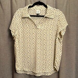 Cabi short sleeved dot print shirt
